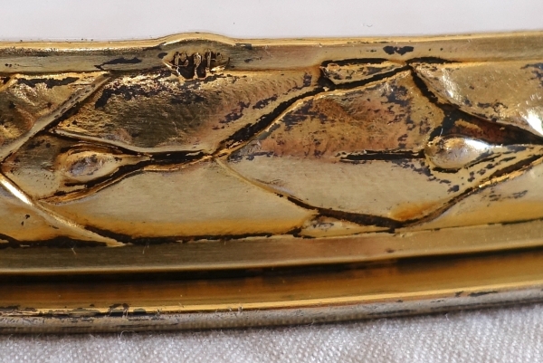 Puiforcat : saladier / jatte / coupe en cristal de Baccarat et vermeil (argent massif), style Louis XVI