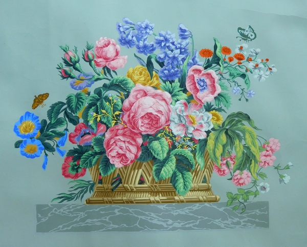 Zuber : série de 3 dessus de porte en papier peint de style Louis XVI
