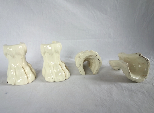 4 ornamental lion claws feet for a earthenware wood-burner stove