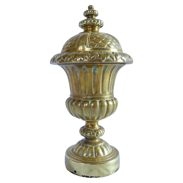 Boule de rampe d'escalier de château en bronze - style Louis XIV