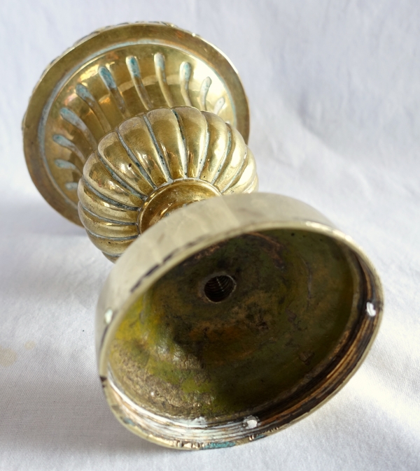 Boule de rampe d'escalier de château en bronze - style Louis XIV