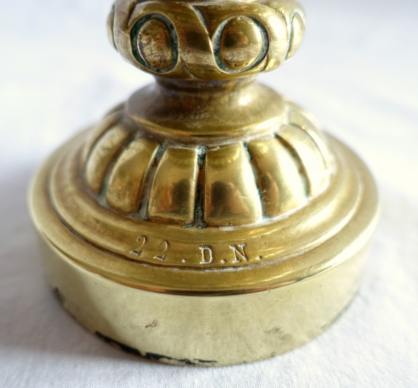 Boule de rampe d'escalier de château en bronze - style Louis XIV