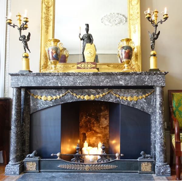 Empire ormolu mantel ornamentation