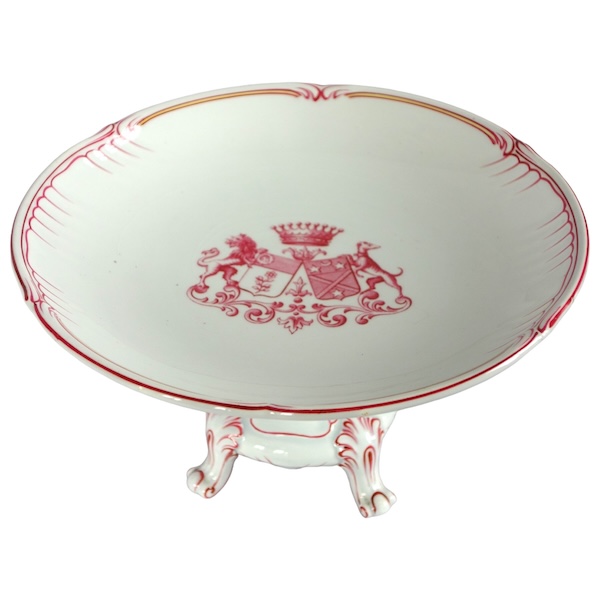 Luneville - Louis XV style earthenware serving dish - coat of arms and crown of count