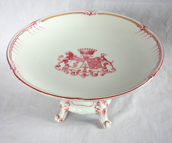 Luneville - Louis XV style earthenware serving dish - coat of arms and crown of count