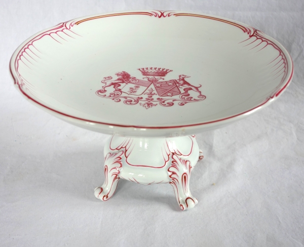 Luneville - Louis XV style earthenware serving dish - coat of arms and crown of count