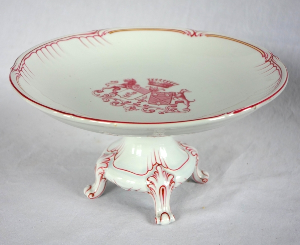 Luneville - Louis XV style earthenware serving dish - coat of arms and crown of count