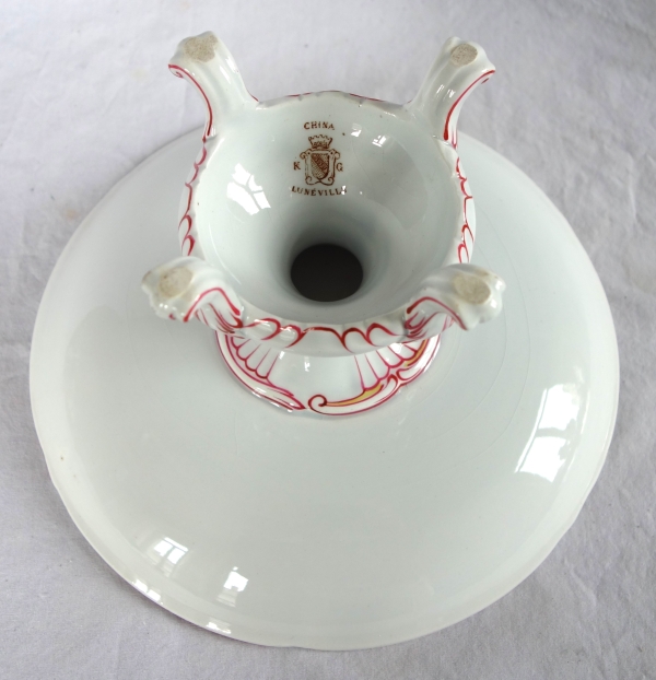 Luneville - Louis XV style earthenware serving dish - coat of arms and crown of count