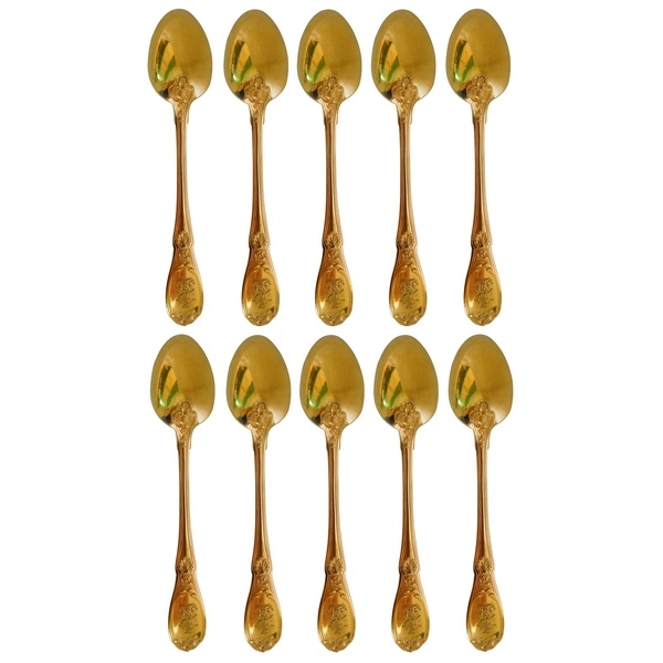 Odiot : 10 vermeil coffee spoons, Transition style
