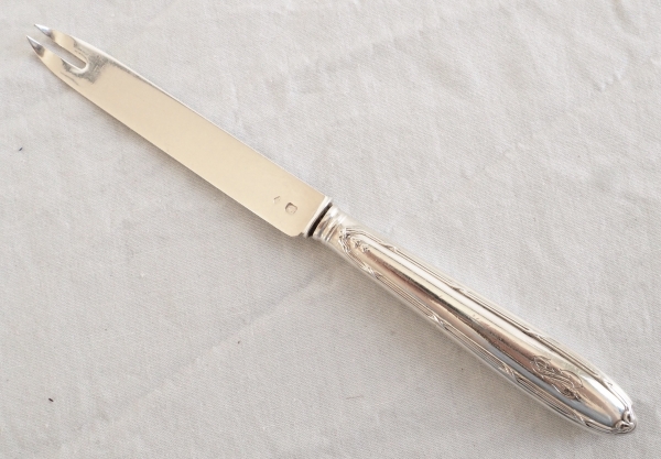 Lapparra & Gabriel : ensemble de 12 couteaux à crustacés de style Louis XVI en argent massif - poinçon Minerve