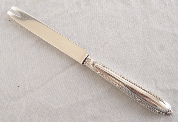 Lapparra & Gabriel : ensemble de 12 couteaux à crustacés de style Louis XVI en argent massif - poinçon Minerve