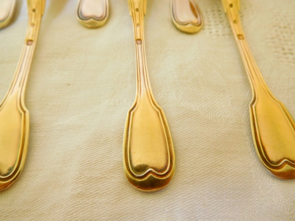 12 vermeil coffee spoons / tea spoons, old man hallmark early 19th century