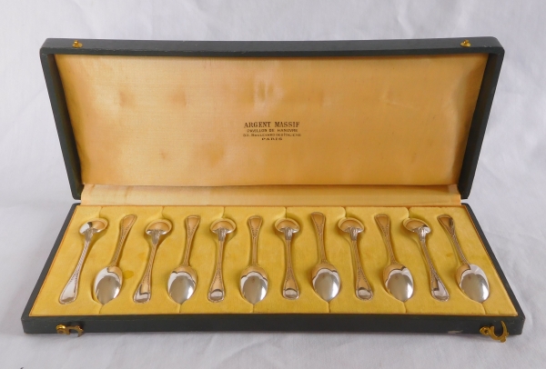Puiforcat : 12 sterling silver moka spoons / coffee spoons