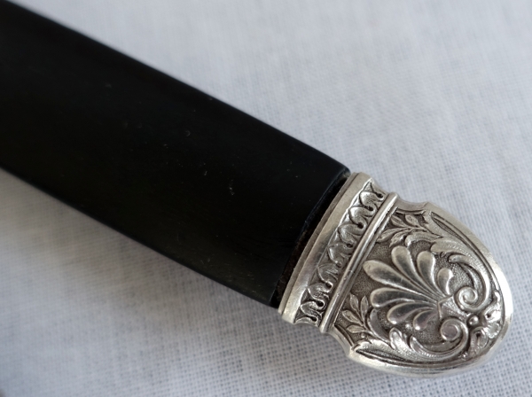 Empire style ebony and sterling silver knives set - 24 pieces