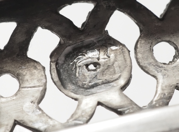 Suite de 4 salerons / salières Empire en argent massif - allégorie de l'amour fidèle - poinçon Coq