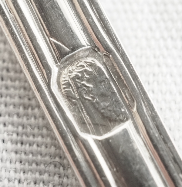 Suite de 4 salerons / salières Empire en argent massif - allégorie de l'amour fidèle - poinçon Coq