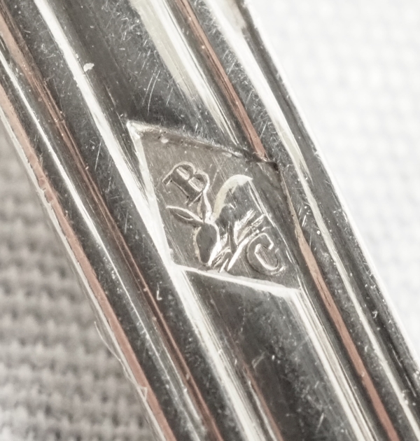 Suite de 4 salerons / salières Empire en argent massif - allégorie de l'amour fidèle - poinçon Coq