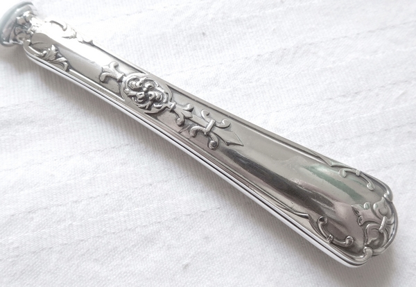 6 sterling silver fruit knives, Renaissance style, Fer de Lance pattern, silversmith Puiforcat