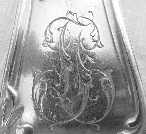 Sterling silver Louis XV style flatware, Henin & Cie - 12 pieces