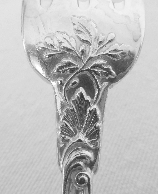 6 sterling silver Louis XV style dessert forks, silversmith Henri Soufflot