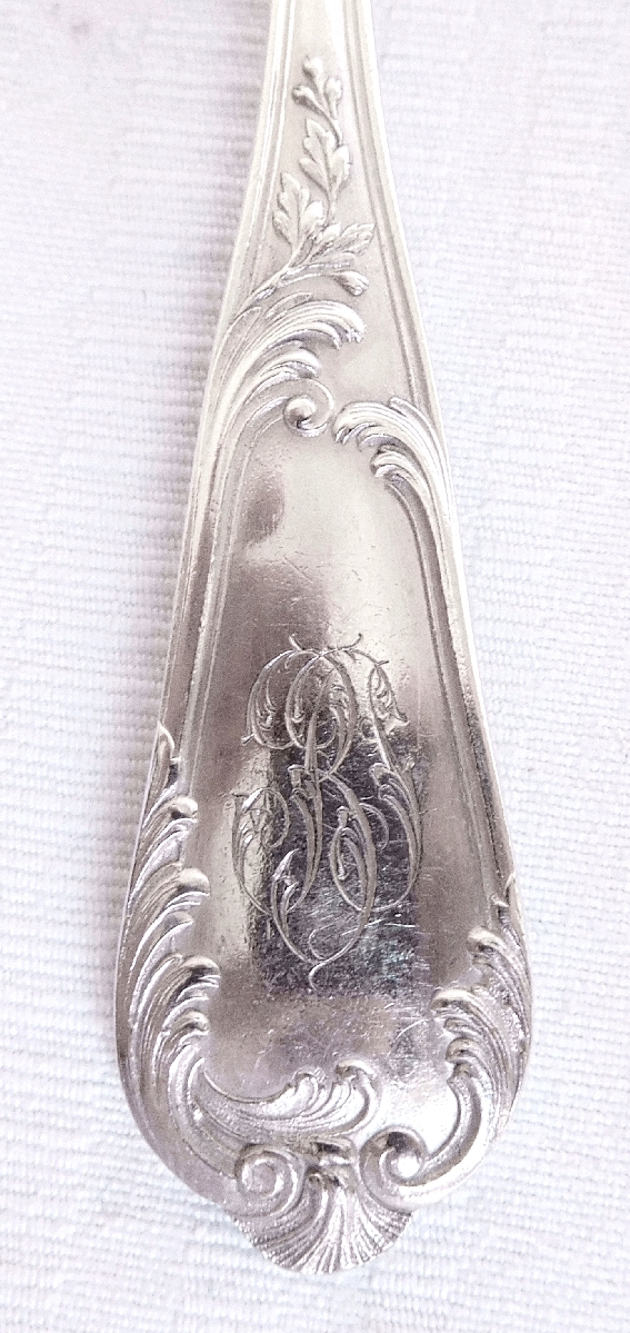 6 sterling silver Louis XV style dessert forks, silversmith Vve Compère