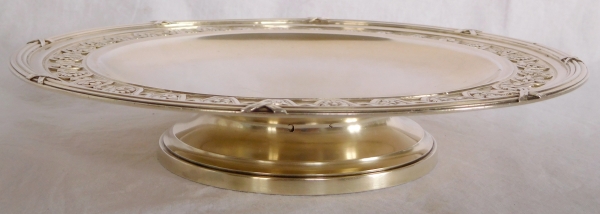 Sterling silver Louis XVI style plate / biscuit server, late 19th century
