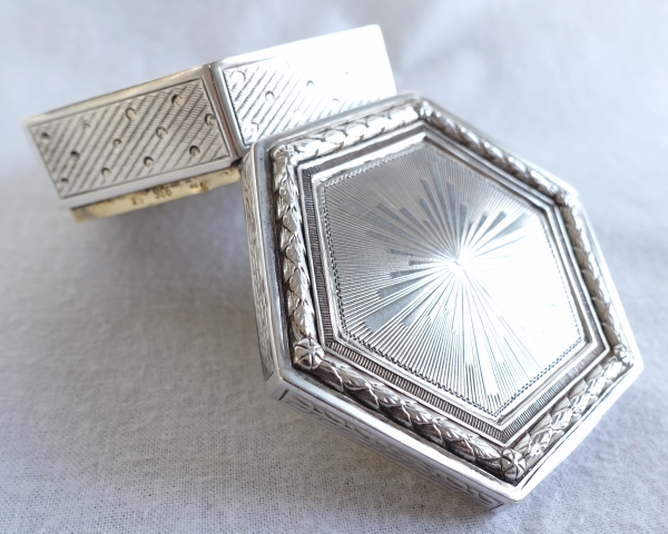 Sterling silver and vermeil box, Directoire style, late 19th century