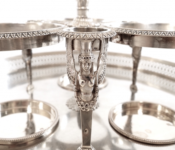 Empire sterling silver liquor serving set, early 19th century circa 1820