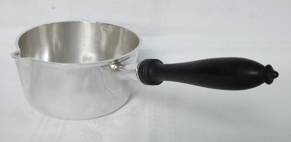 Sterling silver pan, ebony handle