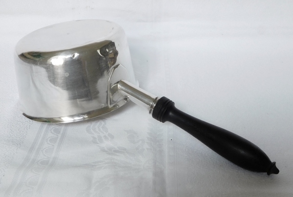 Sterling silver pan, ebony handle