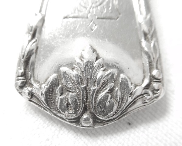 Sterling silver Louis XIV style fork and spoon, set for a child, silversmith Soufflot 