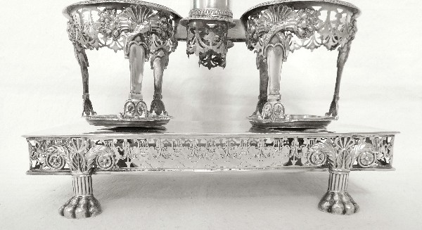 Sterling silver oil & vinegar set, early 19th century