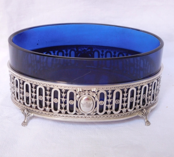 Boin Taburet : sterling silver and crystal planter, crown of Marquis
