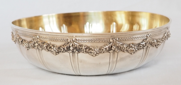 Louis XVI style sterling silver and vermeil bowl - late 19th century