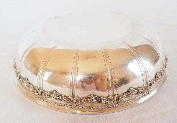 Louis XVI style sterling silver and vermeil bowl - late 19th century