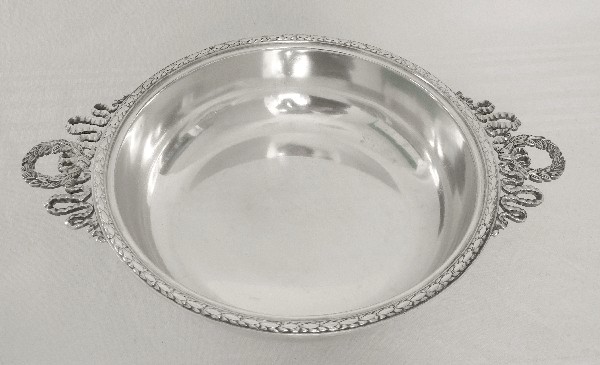 Antique French sterling silver vegetable dish, Louis XVI style