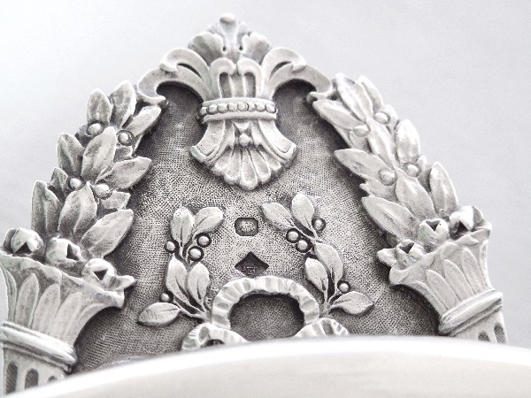 Antique French sterling silver vegetable dish, Empire style