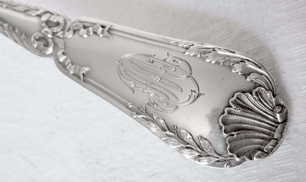 Soufflot & Puiforcat : sterling silver ladle, Transition style, Pompadour pattern