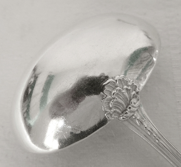 Puiforcat : sterling silver cream ladle, Transition style Pompadour pattern