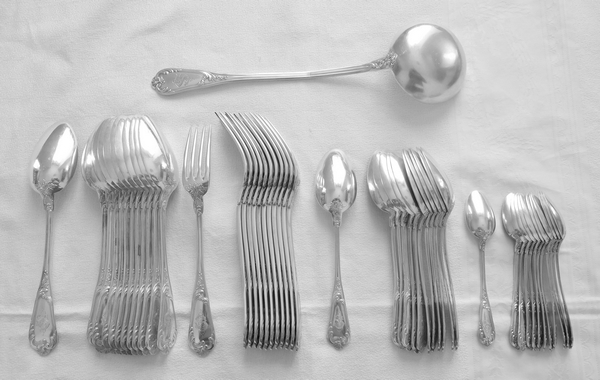 Louis XV Silver-Plated Flatware, 1900s, Set of 51 for sale at Pamono