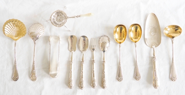 Sterling silver and vermeil flatware for 12 guests - silversmith Granvigne - 127 pieces