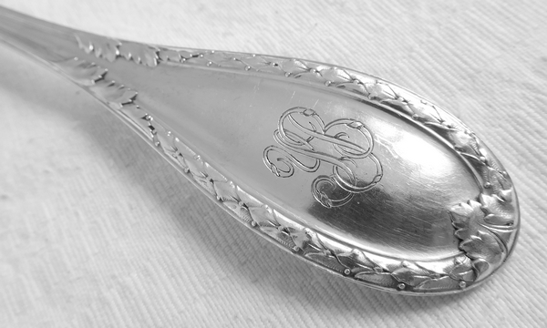 Louis XVI style sterling silver flatware for 12 - 84 pcs - silversmith Laparra & Gabriel
