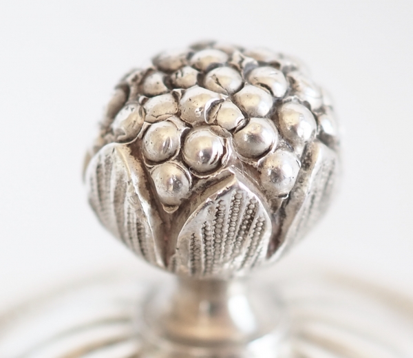 Sterling silver and Baccarat crystal mustard pot, late 19th century