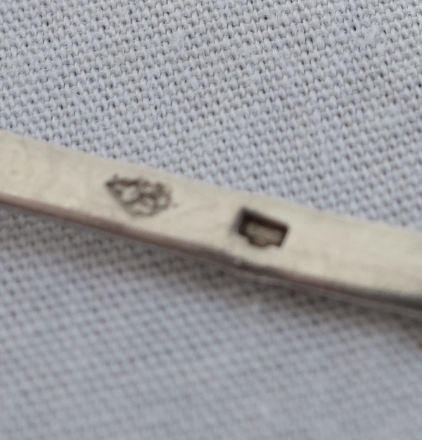 Paire de cuillères en argent massif pour moutardiers, époque début XIXe siècle