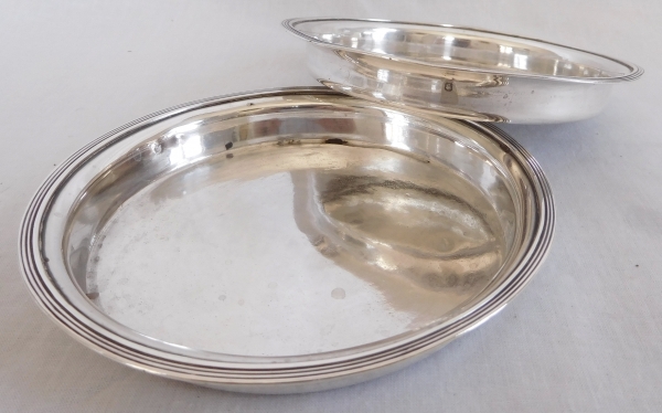 Pair of sterling silver coasters, Empire style, 19th century production