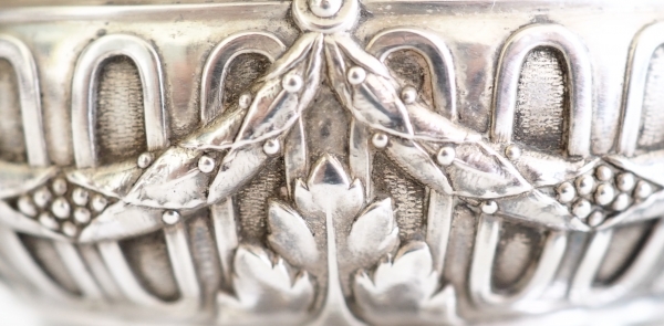 Puiforcat : pair of sterling silver & vermeil salt cellars, Suffren pattern - Louis XVI style
