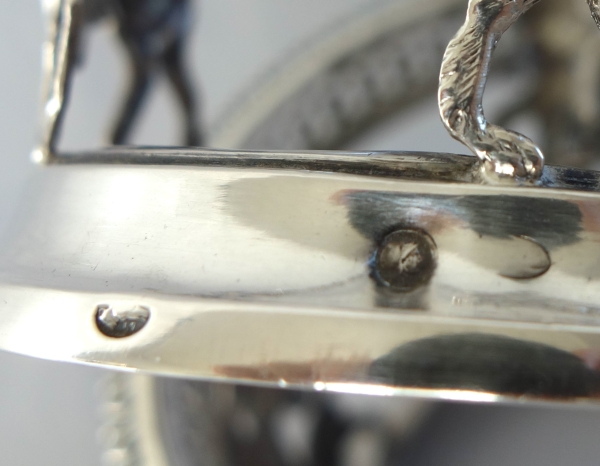 Pair of Empire sterling silver Empire salt cellars, early 19th century production