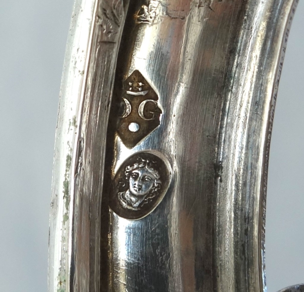 Pair of Empire sterling silver Empire salt cellars, early 19th century production
