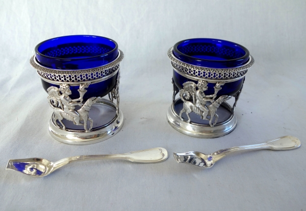 Pair of Empire sterling silver Empire salt cellars, early 19th century production