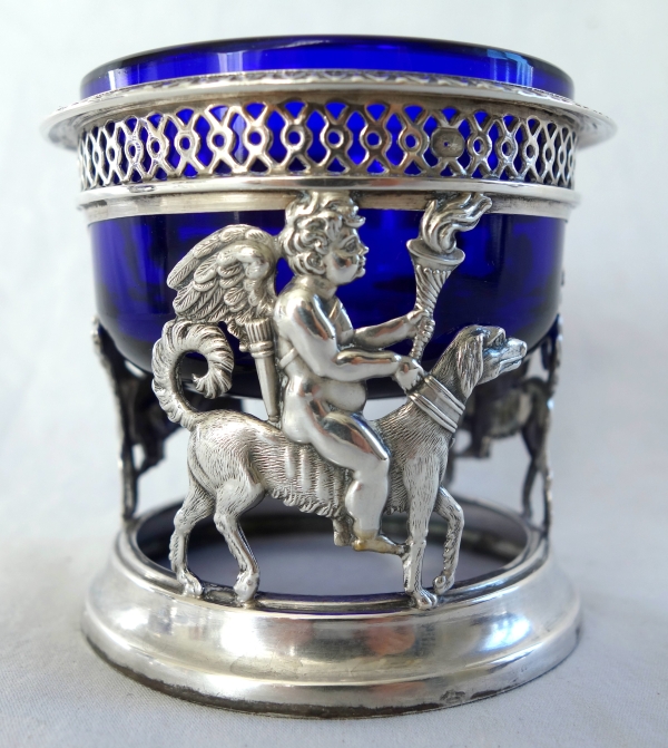 Pair of Empire sterling silver Empire salt cellars, early 19th century production